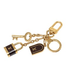 Louis Vuitton Gold Plated and Enamel Porte Cles Cadena Bag Charm Key Holder