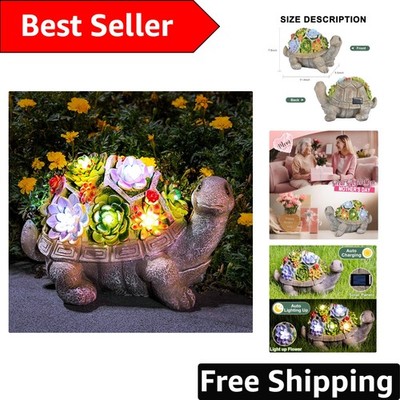 11.5 Inch Hand-Painted Solar Turtle Statue for Vibrant Garden Decor Night Light