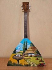 Balalayka Folk Instrument Hand Painted Ukrainian 6 String Village Balalaika