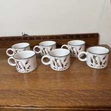 6 x Vintage Midwinter WILD OATS Stonehenge Coffee Cups Mugs