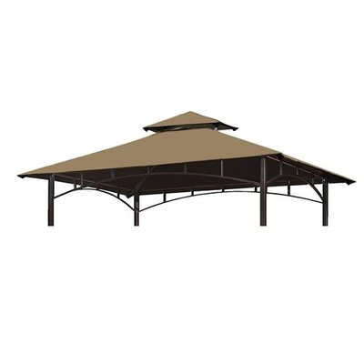 Grill Gazebo Replacement Canopy Top - Wonwon 5x8 Roof Double Khaki 