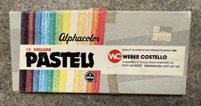 Alphacolor 12 Square Pastels Weber Costello Original BoxUSA 105-007 Vintage Art