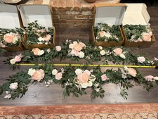 Ling's Moment 6FT Summer Flower Garland - Ivory and blush- 7 available