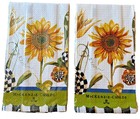 MacKenzie Childs Sunflower Dish Towel 18"x26" NEW GREAT GIFT LOT OF 2