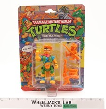 Walkabout 100% Complete W/Card Bubble TMNT 1991 Playmates Vintage Action Figure