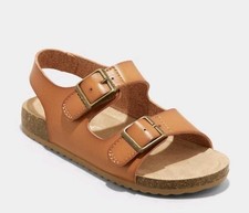 Cat  Jack Toddler Unisex Reagan double Strap Footbed Sandals Cognac Size 9