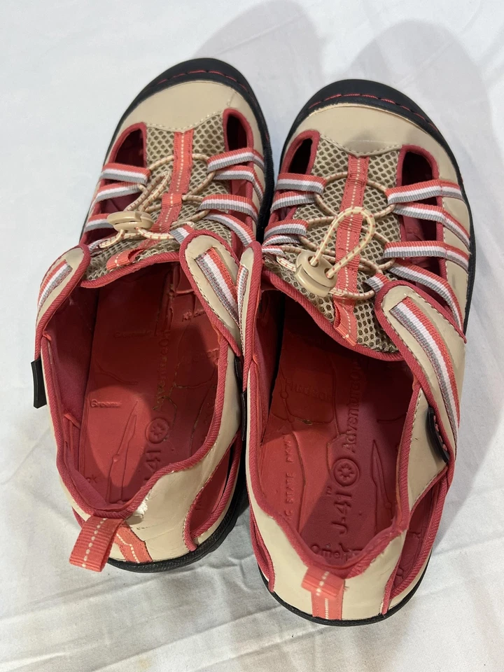 J-41 Zapatos de Aventura Mujer Talla 7.5M Rojo Beige Sea Breeze Vegano Exterior Sandalias Foto 4 de 4