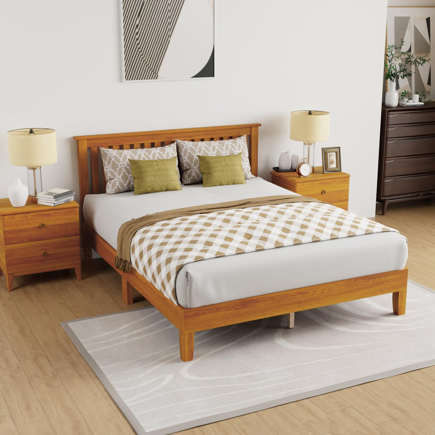 With Headboard - Easy Assembly, Brown