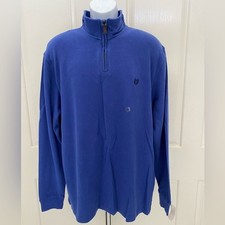 New w/o Tag-CHAPS Blue 1/4 Zip Pullover Sweater XL