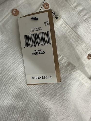 Jeans Polo Ralph Lauren uomo The Hampton relaxed dritto bianco denim nuovo con etichetta 60x30 - Foto 2 di 13
