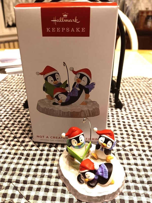 HALLMARK NOT A CREATURE WAS STIRRING 2022 CHRISTMAS KEEPSAKE ORNAMENTS PENGUINS