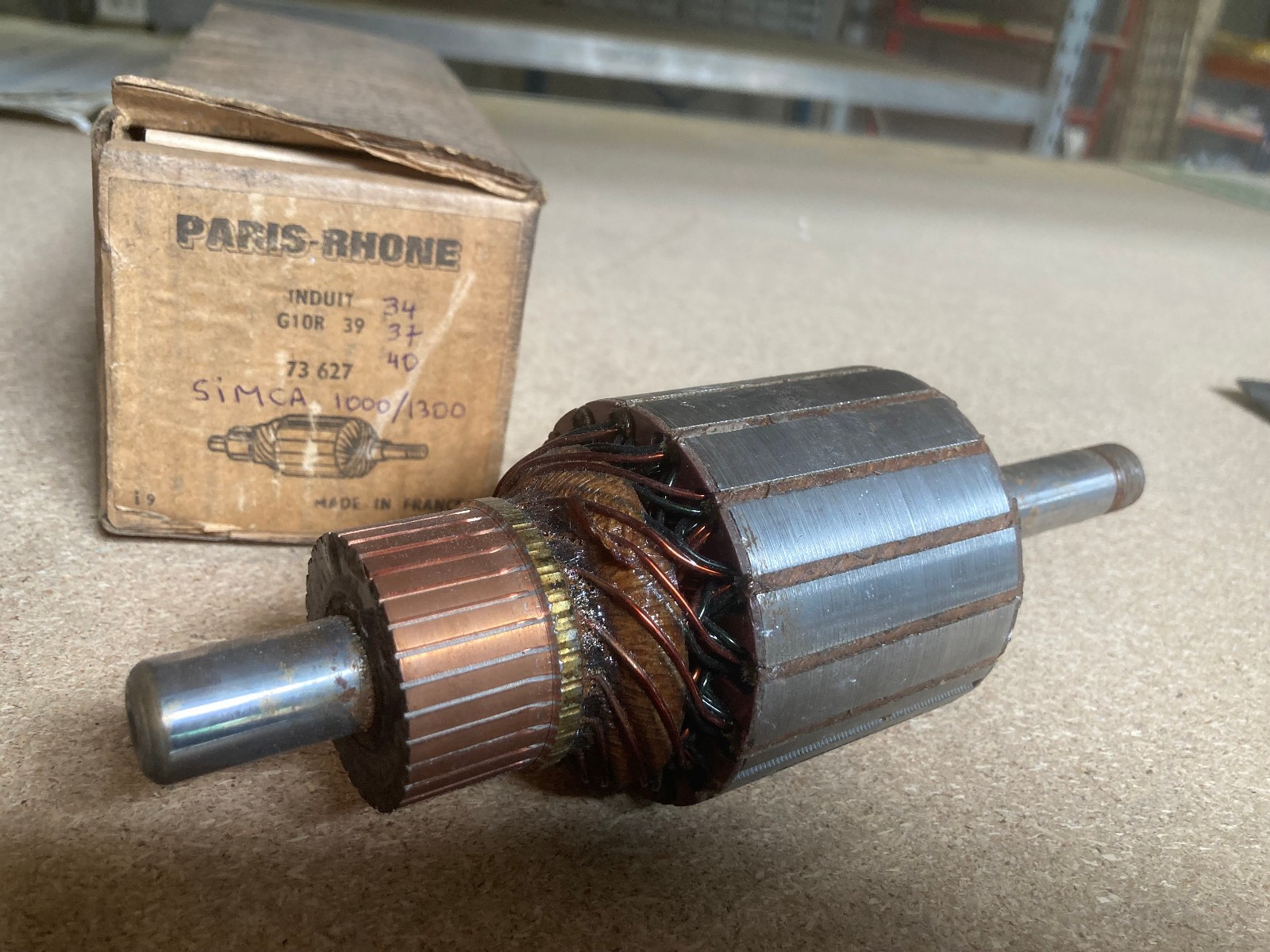 Induit pour dynamo G10R Paris-Rhône Simca 1000 électricité auto