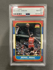 1986 Fleer Michael Jordan #57 PSA 8 .5 Rookie RC Bulls HOF 🔥🔥🔥