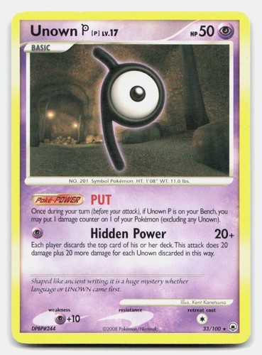 Unown [P] 33/100 Rare Majestic Dawn Pokemon NM/LP