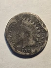 1864 Indian Head Cent 1c Penny, Copper-Nickel - Good G Details - Damaged