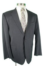 Brooks Brothers 1818 Madison Charcoal 2 Btn TT Estrato Wool Suit 44L Slim USA