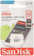 SanDisk Ultra microSDHC 32GB, up to 100MB/s, Class 10, UHS-I, Full H UK IMPORT