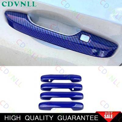 For Honda Pilot 2023-2026 Blue Carbon Fiber Exterior Side Door Handle Frame Trim
