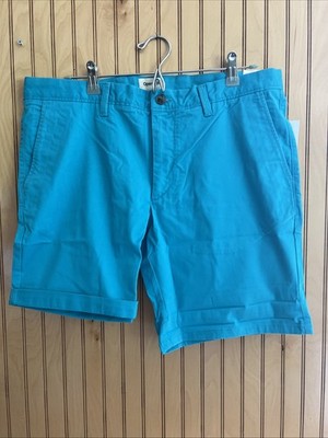 Open Edit Men's Cuffed Skinny Fit Shorts Size 36 7'' Inseam Blue Teal NWT Chino
