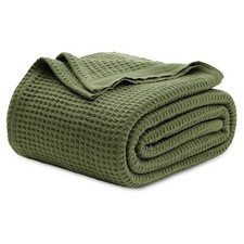 Bedsure Gentlesoft 100 Cotton Blanket King 104" x 90" , 03 - Olive Green