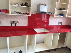Red Flecks Quartz Kitchen Worktop Ebay Image Is Loading Red Flecks Quartz Kitchen Worktop