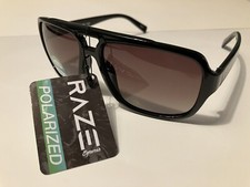RAZE Eyewear Sunglasses Vegas Polarized 57001 Black Brown Gradient Lens.