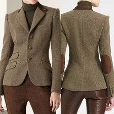 Women's Office Jacket Wide Lapel Single Breasted Buttons Business Working Blazer