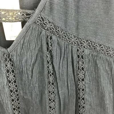 american eagle black crochet dress American Eagle Outfitters Black Crochet Lace Sleeveless Dress