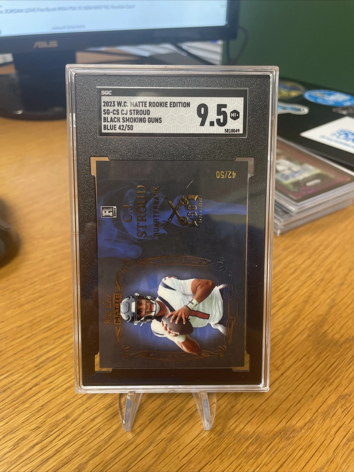 CJ Stroud Wild Card Matte Black Premium Edition Smoking Guns Autographs #SGA Blue