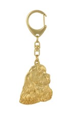 American Cocker Spaniel, Merry Cocker - Gilded key ring with dog, handbag decora