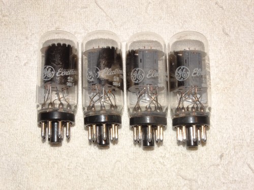 4 x 6SN7gtb G.E. Tubes*Very Strong Matched Quad*Coin Base-Filament Bridge*#8