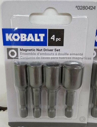 3 Packs Kobalt 0280424 4 piece Magnetic Nut Driver Set ¼, 5/16, 3/8, 7/16" ..5Fc - Bild 2 von 3