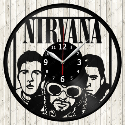 Nirvana Vinyl Record Wall Clock Decor Handmade 6574