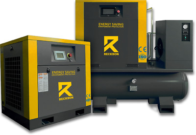 RECKBON 10HP 7.5 kW All-in-One Rotary Screw Air Compressor   37 CFM @ 145 PSI