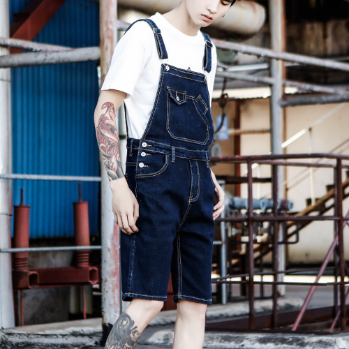 Denim Shorts For Men Japanese Denim Overalls Shorts Male Summer