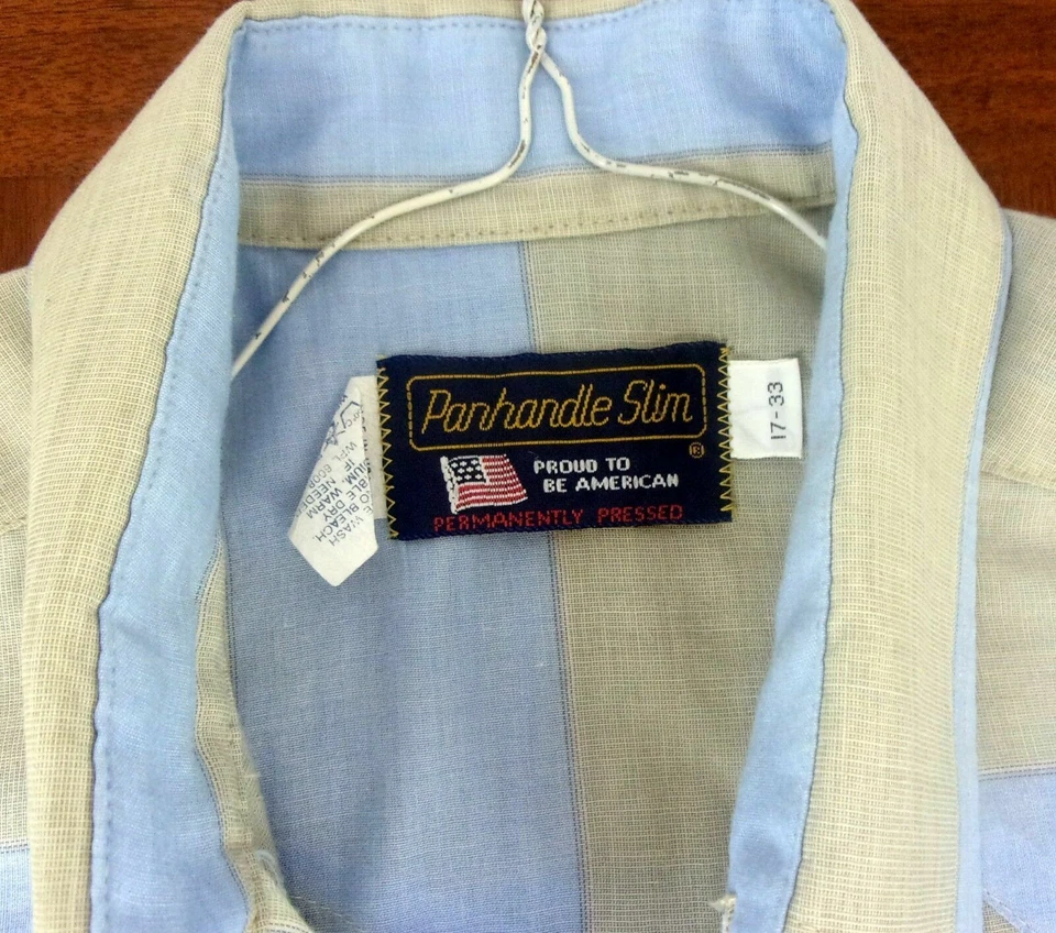 CAMISA WESTERN PANHANDLE SLIM VINTAGE PARA HOMBRE (17-33) PERLA RAYAS A PRESIÓN L/S EE. UU. Foto 2 de 4