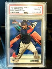 2018 J. D. MARTINEZ BOWMAN'S BEST #20/150 BLUE REFRACTOR #48 PSA GEM MT. 10