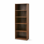 71 Tall 5-Shelf Bookcase Closed Back Adjustable Wood Bookshelf Storage Shelves