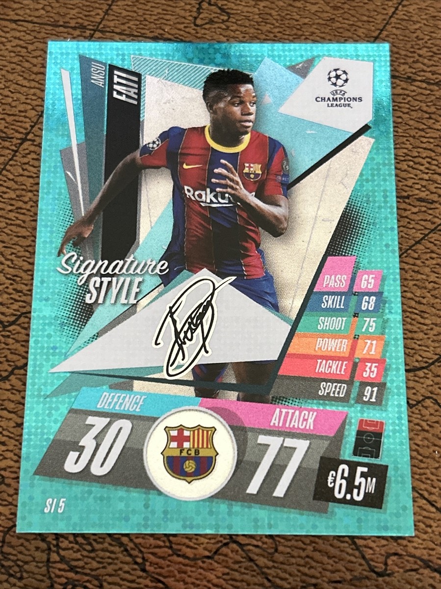 Topps Match Attax Signature Style #SI 5 ANSU FATI | eBay