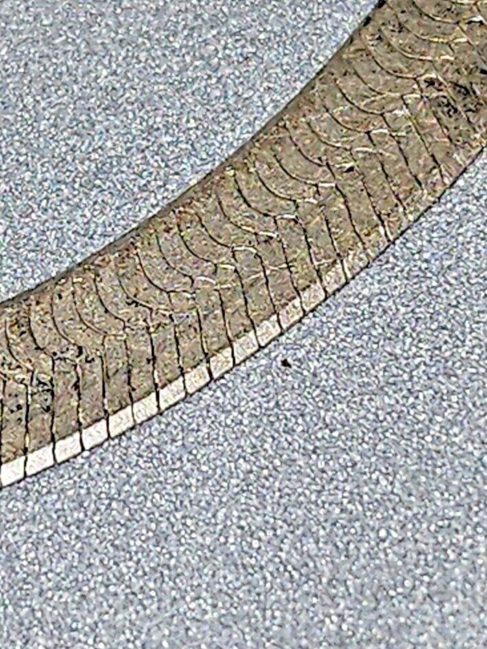Sterling Silver Herringbone Pattern,  7" Bracelet… - image 2