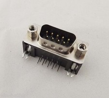 1x D-Sub DB9 9 Pin Male Right Angle RS232 Serial PCB Connector Solder Connector