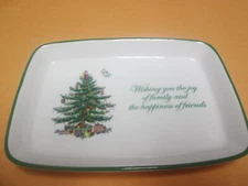 Spode Christmas Tree Sentiment Tray 7" X 5" Wishing You The Joy of Family &.....