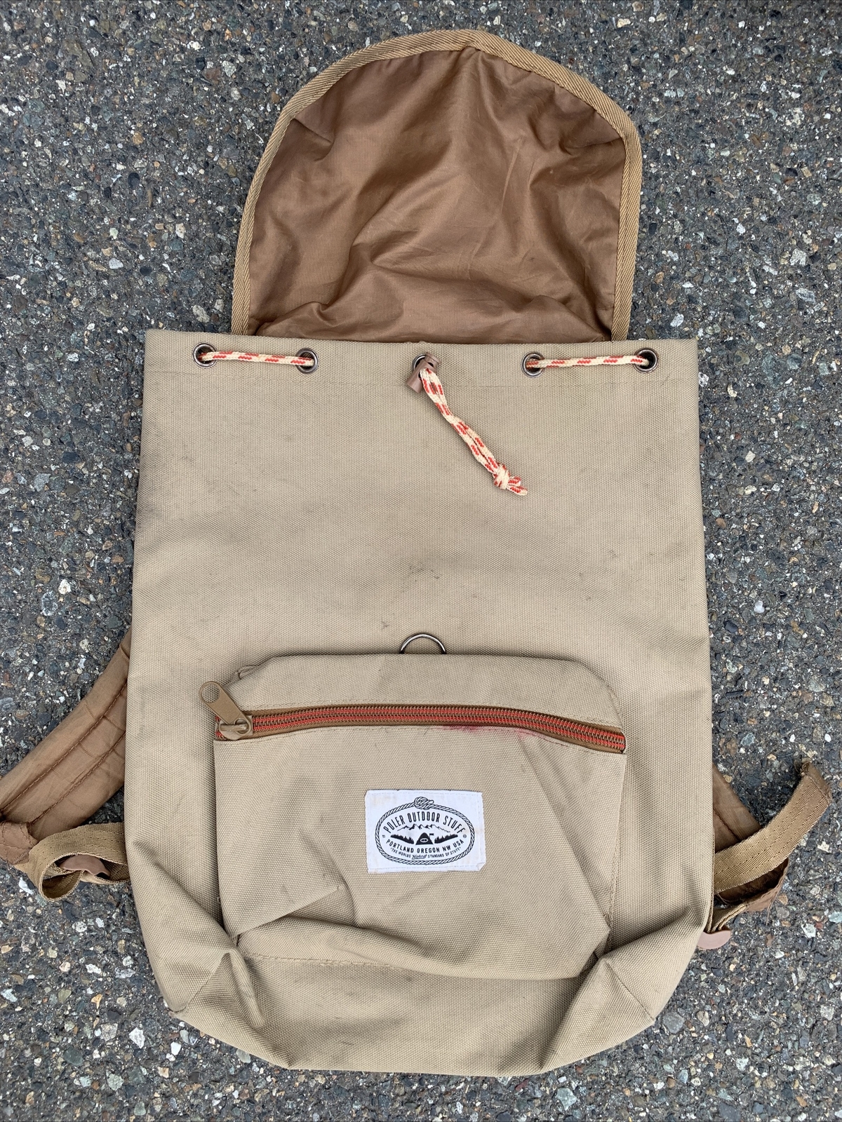 Poler Outdoor Stuff Brown Backpack  Drawstring Li… - image 1