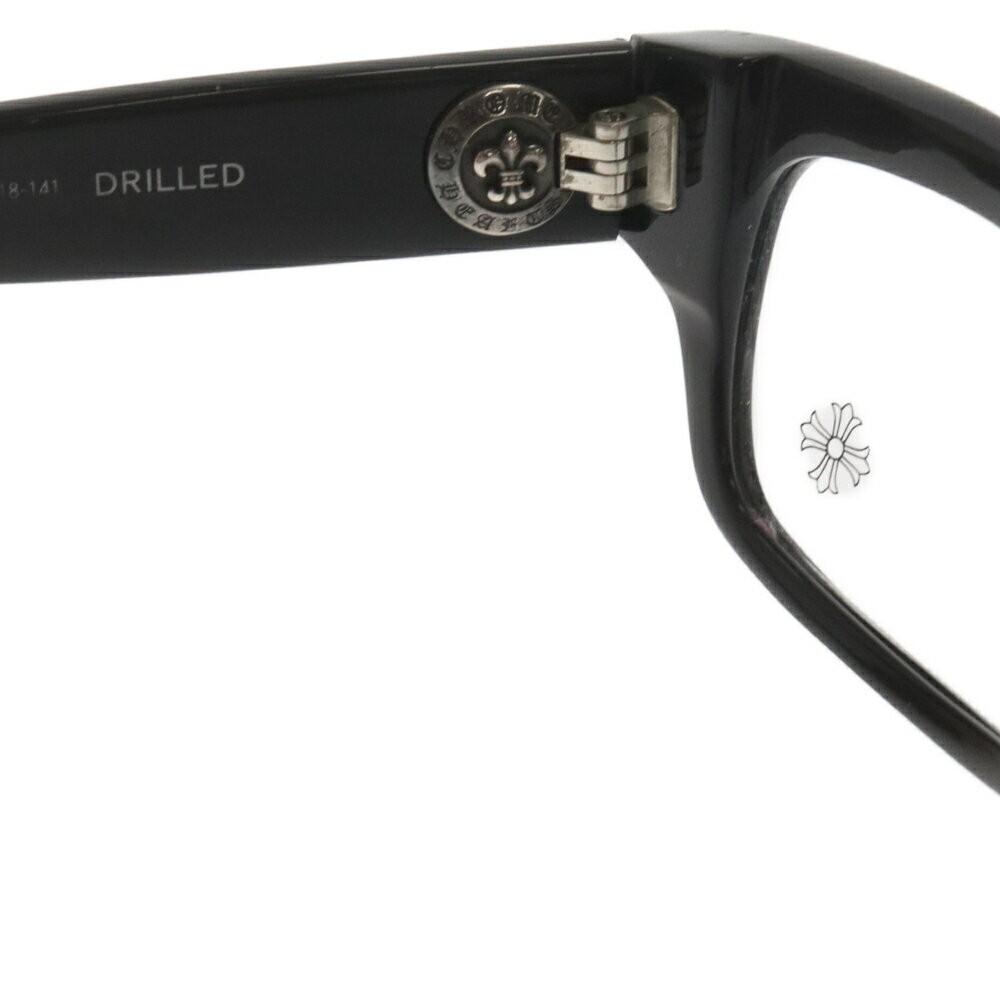 Chrome Hearts Size 57 53 18 Drilled Eyewear Glasses Frame Black 