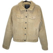 Rampage Corduroy Sherpa Collared Cozy Warm Beige Trucker Jacket Women’s Medium