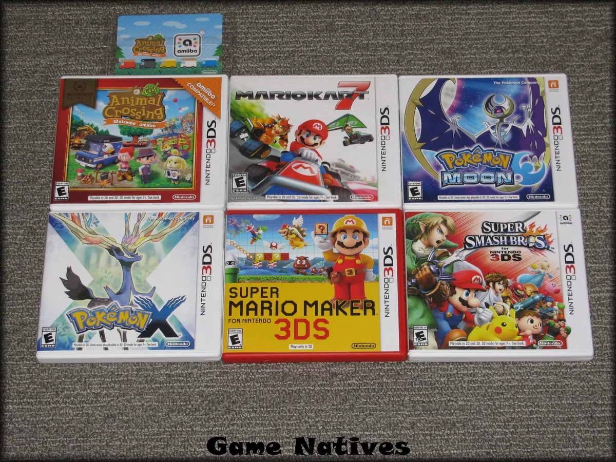 6 Nintendo 3DS Game Cases Only NO GAMES INCLUDED Mario Kart, Pokemon, Smash  Bros