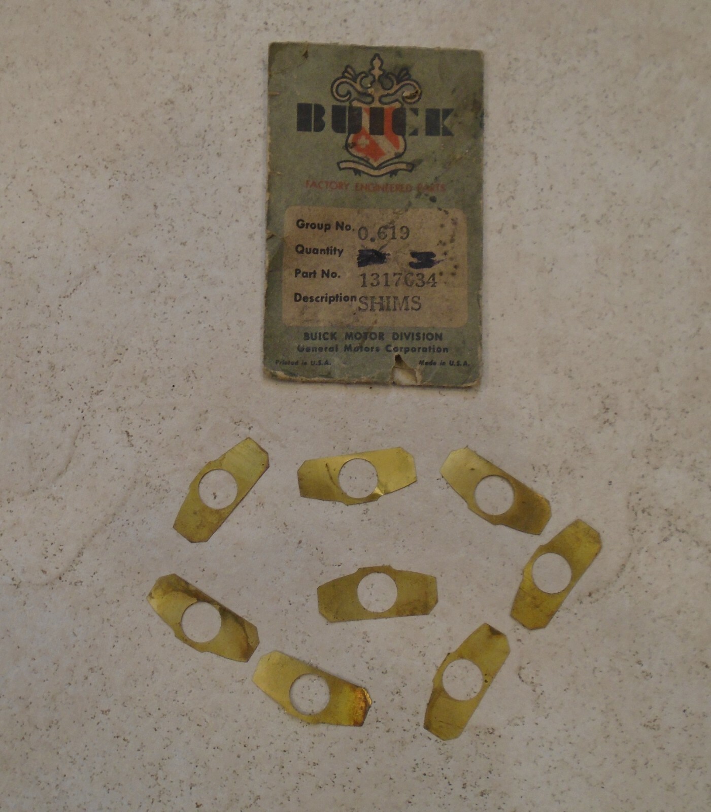 SET of 8 NOS 19241949 BUICK 40 50 Connecting Rod Shims 35 36 37 38 39