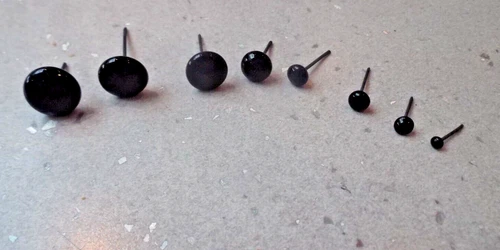 1 PAIR JET BLACK BUTTON BOOT TEDDY EYES ON WIRES CHOICE OF SIZES