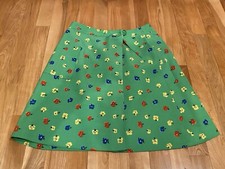 Vintage 80s Women  s Midi Skirt Flare Green Print Flowy Laura Baugh Small