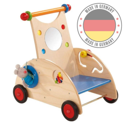 HABA Lauflernwagen Holzspielzeug Kleinkinder Babys Hochwertig Sicher Bremse NEU
